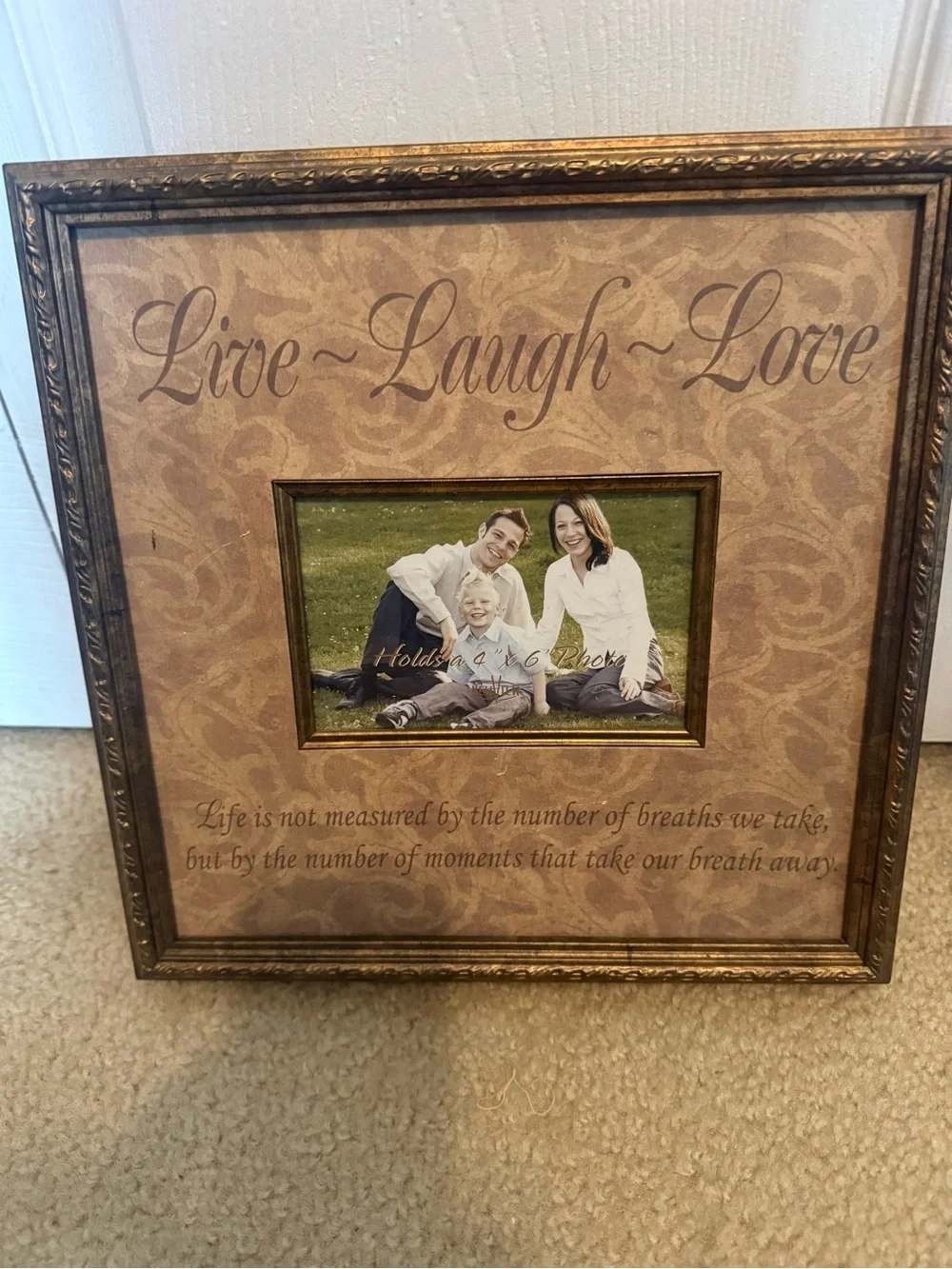 Live Laugh Love Framed Photo Display - Brown